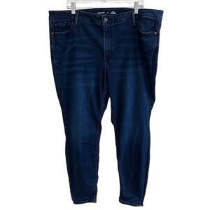 Old Navy Jeans Womens 22 Rockstar Super Skinny Mid Rise Dark Wash Stretch